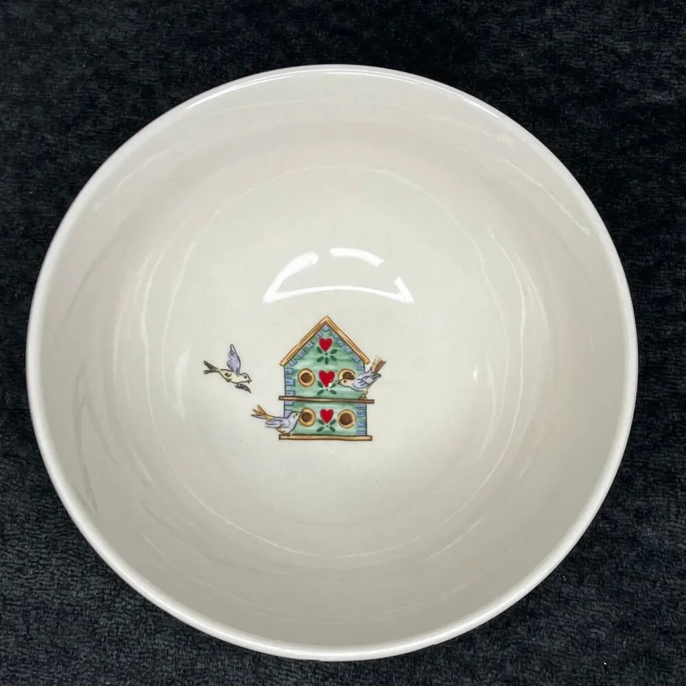Thomson Pottery Country Birdhouse Vines Set of 3 Soup / Cereal Bowls 6 1/8